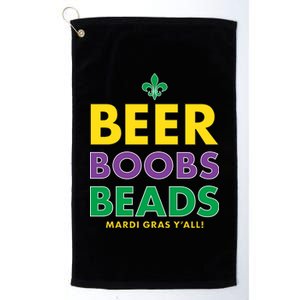 Mardi Gras Beer Boobs Beads Platinum Collection Golf Towel