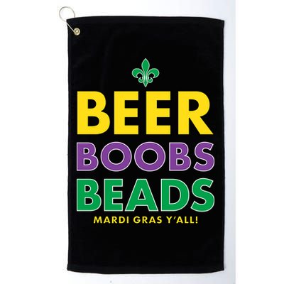 Mardi Gras Beer Boobs Beads Golf Towel