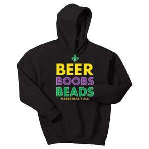 Mardi Gras Beer Boobs Beads Kids Hoodie