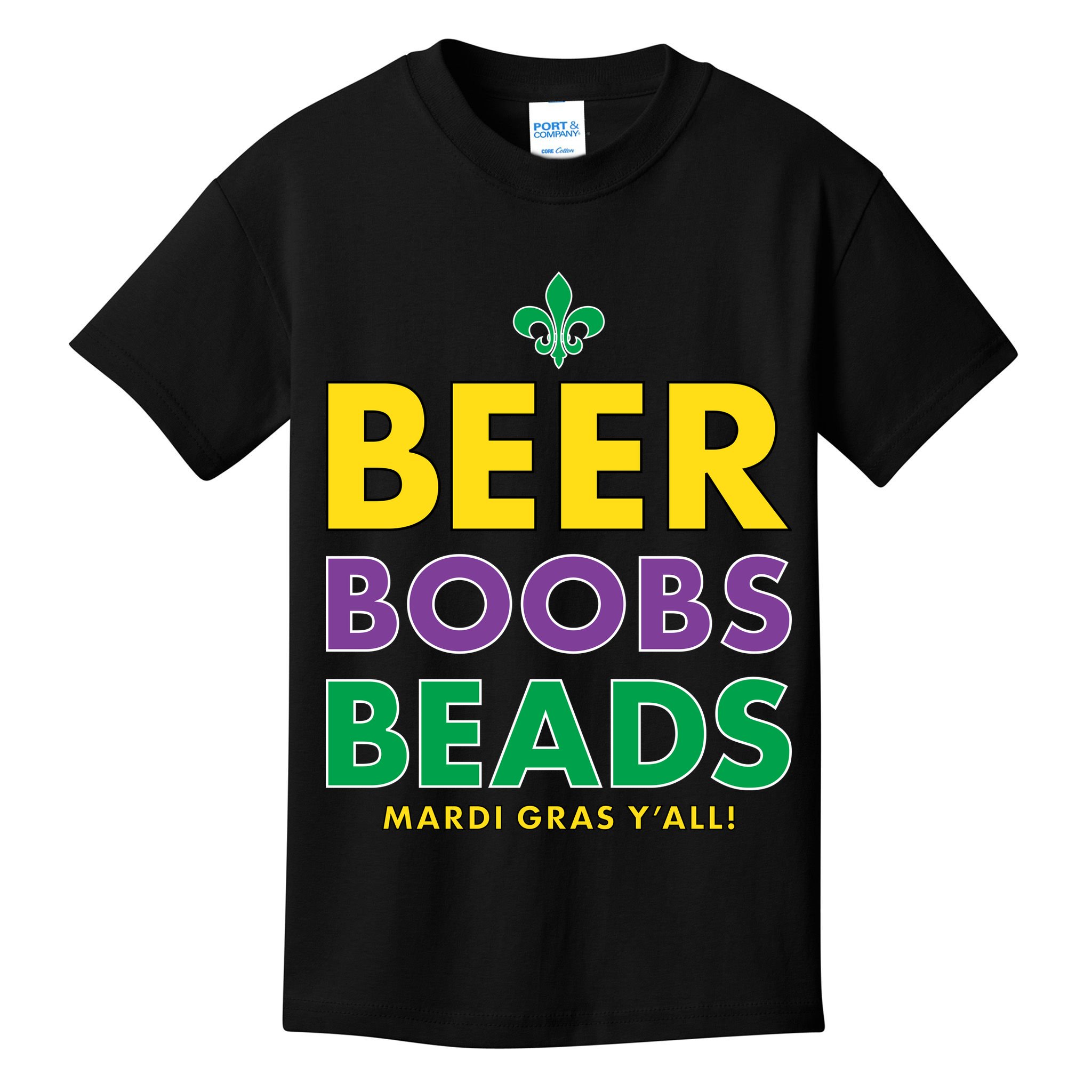 Mardi Gras Beer Boobs Beads Kids T-Shirt
