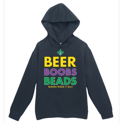 Mardi Gras Beer Boobs Beads Urban Pullover Hoodie