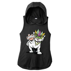 Mardi Gras Cat Ladies PosiCharge Tri-Blend Wicking Draft Hoodie Tank