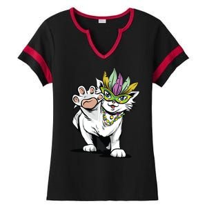 Mardi Gras Cat Ladies Halftime Notch Neck Tee