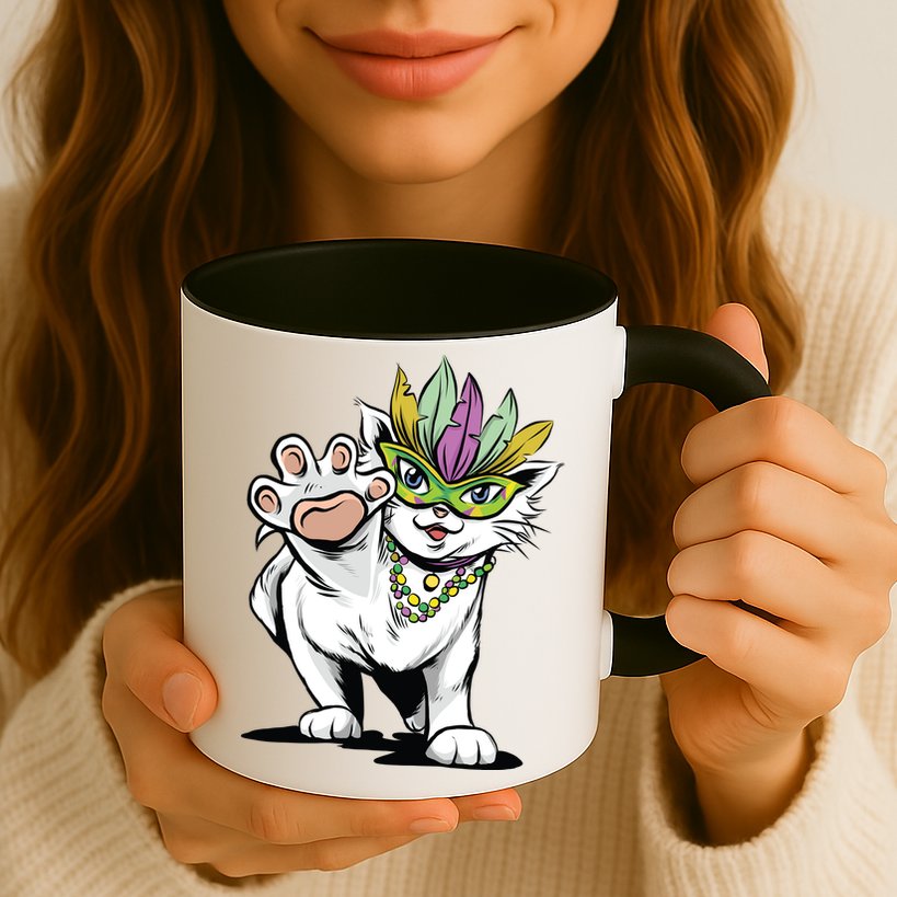 Mardi Gras Cat Mug