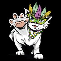 Mardi Gras Cat 16 in Basic Backpack