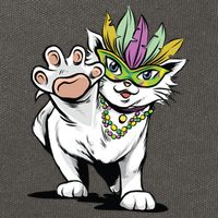 Mardi Gras Cat Cotton Canvas Backpack