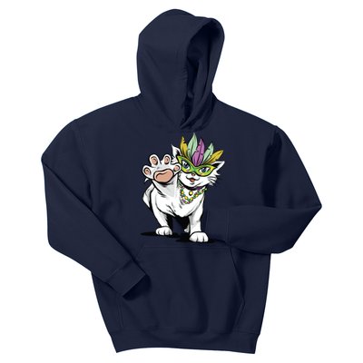 Mardi Gras Cat Kids Hoodie