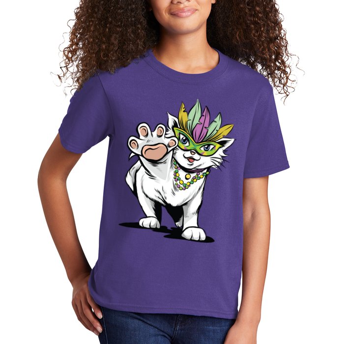 Mardi Gras Cat Kids T-Shirt
