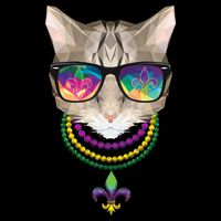 Mardi Gras Cat Beads and Sunglasses NOLA Cooling Performance Crew T-Shirt