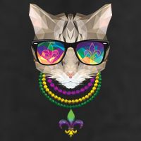 Mardi Gras Cat Beads and Sunglasses NOLA Adult Drive Performance Visor