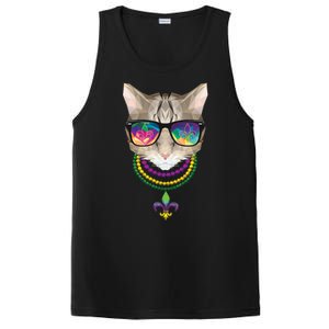 Mardi Gras Cat Beads and Sunglasses NOLA PosiCharge Competitor Tank