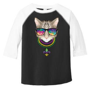 Mardi Gras Cat Beads and Sunglasses NOLA Toddler Fine Jersey T-Shirt