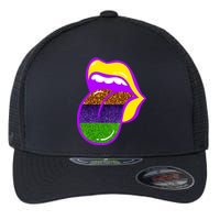 Mardi Gras Colorful Lips Flexfit Unipanel Trucker Cap