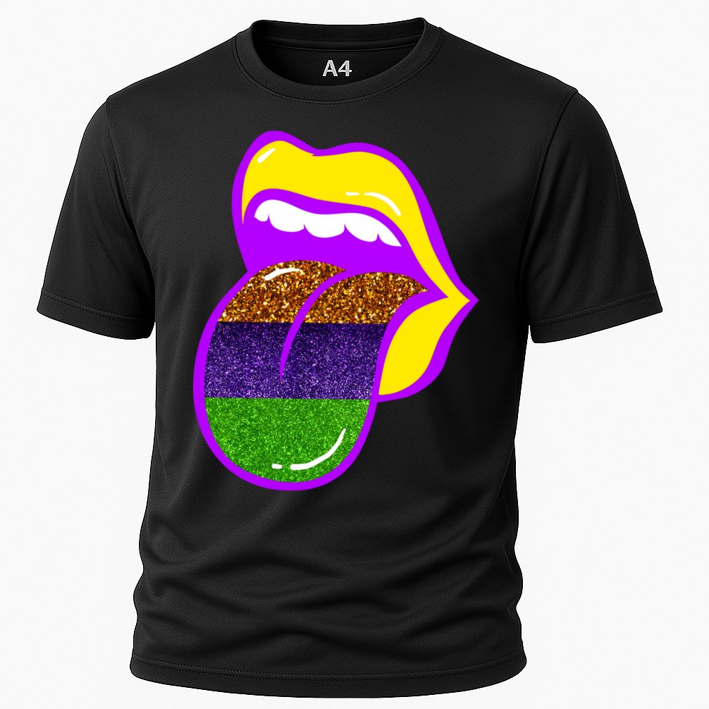 Mardi Gras Colorful Lips Cooling Performance Crew T-Shirt
