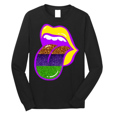 Mardi Gras Colorful Lips Long Sleeve Shirt