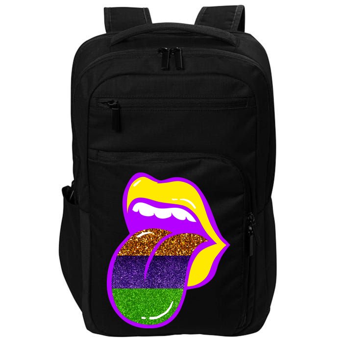 Mardi Gras Colorful Lips Impact Tech Backpack