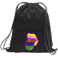 Mardi Gras Colorful Lips Sweatshirt Cinch Pack Bag