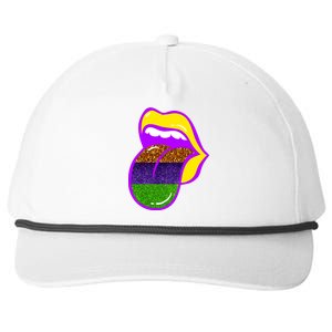 Mardi Gras Colorful Lips Snapback Five-Panel Rope Hat