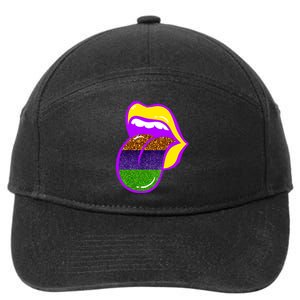 Mardi Gras Colorful Lips 7-Panel Snapback Hat