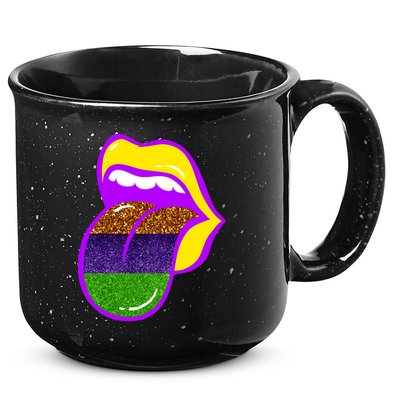 Mardi Gras Colorful Lips 15oz Campfire Ceramic Mug