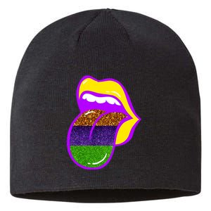 Mardi Gras Colorful Lips Sustainable Beanie