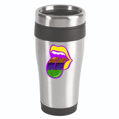 Mardi Gras Colorful Lips 16oz Travel Tumbler