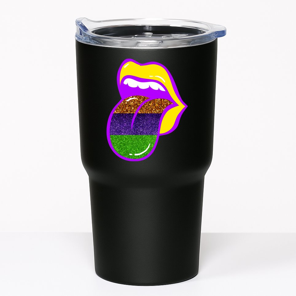 Mardi Gras Colorful Lips Tumbler