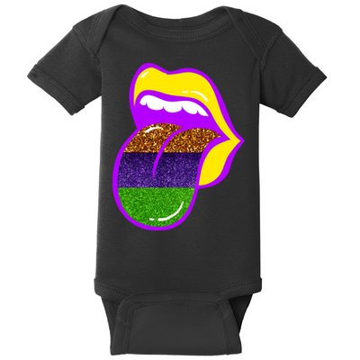 Mardi Gras Colorful Lips Baby Bodysuit