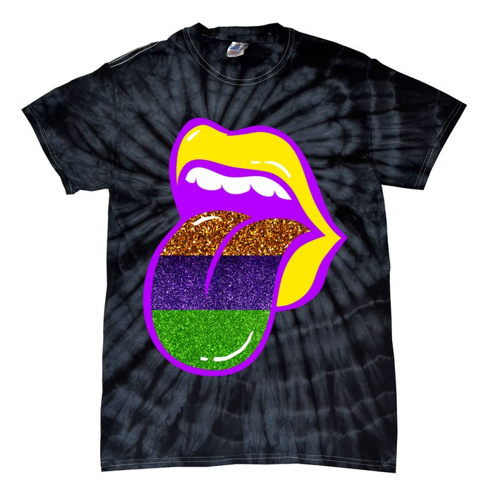 Mardi Gras Colorful Lips Tie-Dye T-Shirt
