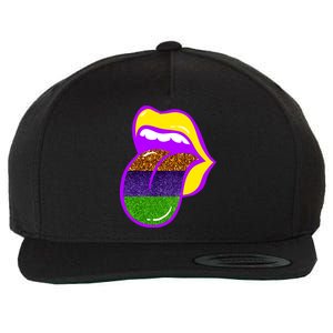 Mardi Gras Colorful Lips Wool Snapback Cap