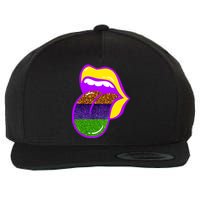 Mardi Gras Colorful Lips Wool Snapback Cap