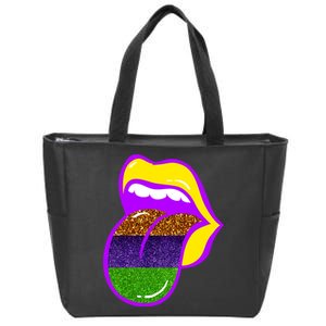 Mardi Gras Colorful Lips Zip Tote Bag