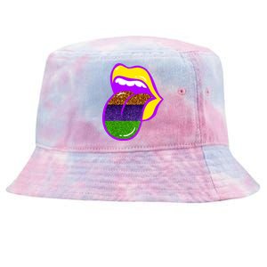 Mardi Gras Colorful Lips Tie-Dyed Bucket Hat