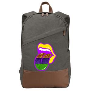 Mardi Gras Colorful Lips Cotton Canvas Backpack