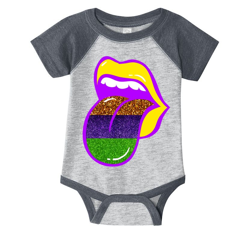 Mardi Gras Colorful Lips Infant Baby Jersey Bodysuit
