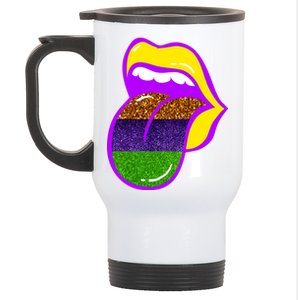 Mardi Gras Colorful Lips Stainless Steel Travel Mug