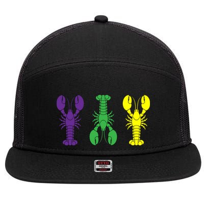 Mardi Gras Craw Fish 7 Panel Mesh Trucker Snapback Hat