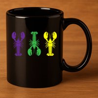 Mardi Gras Craw Fish 11oz C Handle Ceramic Mug