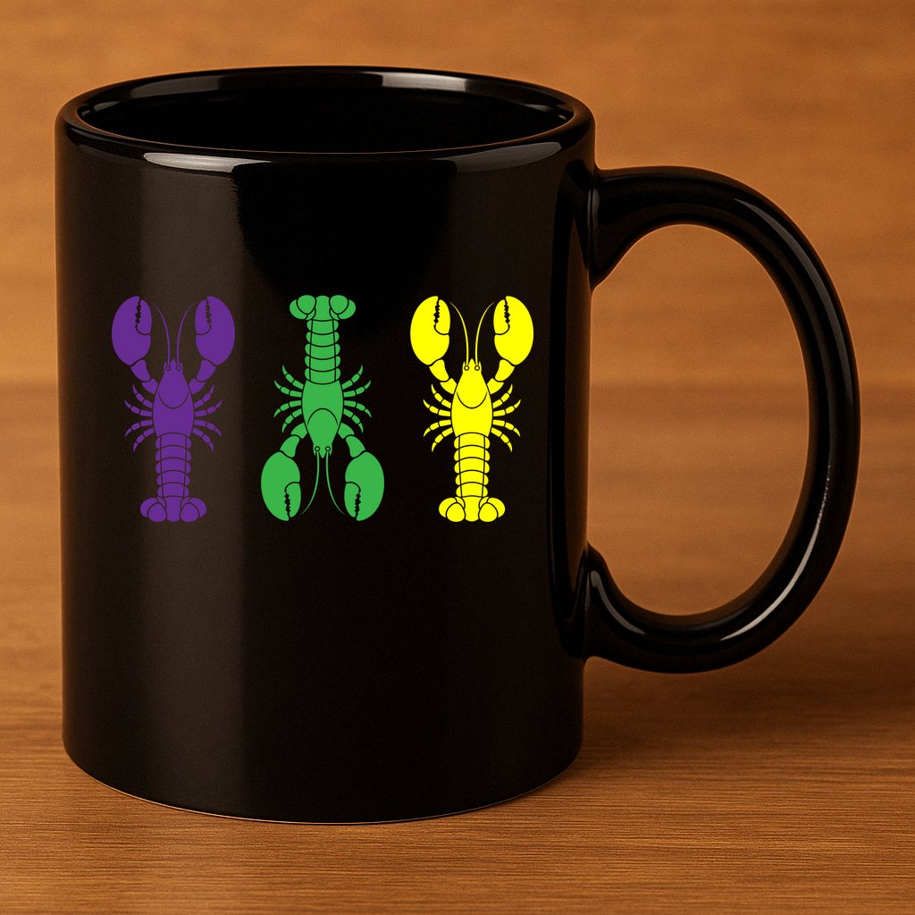 Mardi Gras Craw Fish 11oz C Handle Ceramic Mug