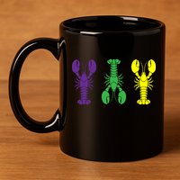 Mardi Gras Craw Fish 11oz C Handle Ceramic Mug