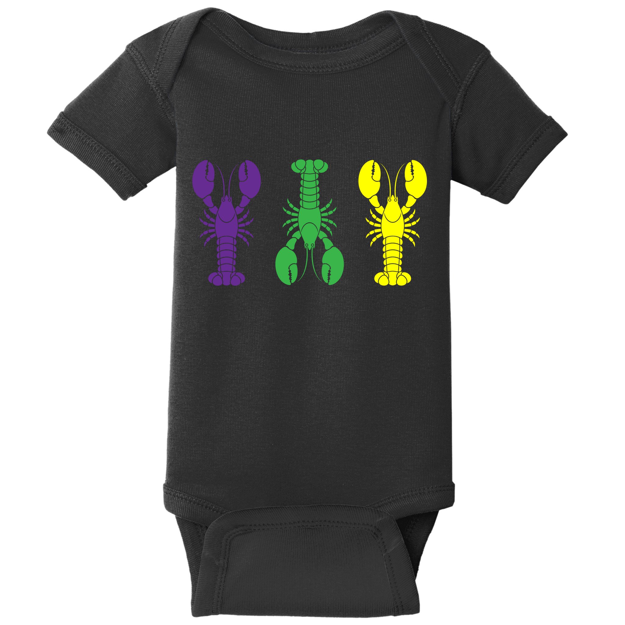 Mardi Gras Craw Fish Baby Bodysuit