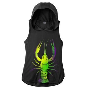 Mardi Gras Crawfish Ladies PosiCharge Tri-Blend Wicking Draft Hoodie Tank