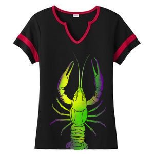 Mardi Gras Crawfish Ladies Halftime Notch Neck Tee