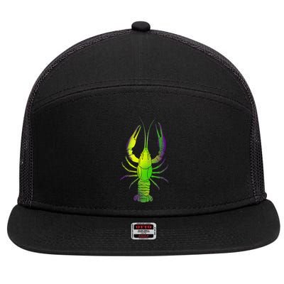 Mardi Gras Crawfish 7 Panel Mesh Trucker Snapback Hat