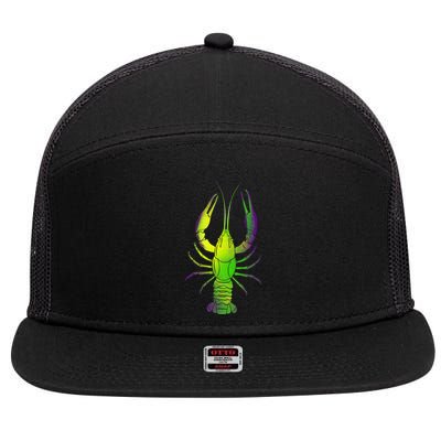 Mardi Gras Crawfish 7 Panel Mesh Trucker Snapback Hat