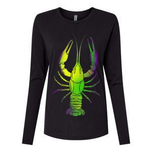 Mardi Gras Crawfish Womens Cotton Relaxed Long Sleeve T-Shirt