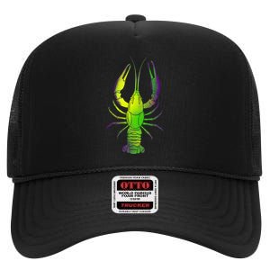 Mardi Gras Crawfish High Crown Mesh Back Trucker Hat