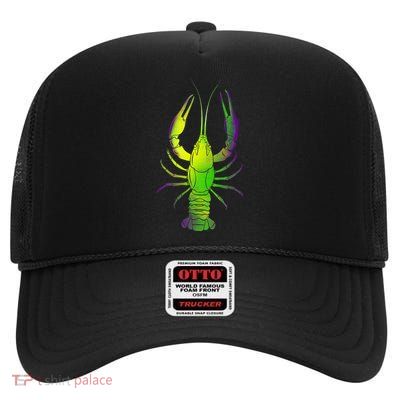 Mardi Gras Crawfish High Crown Mesh Back Trucker Hat