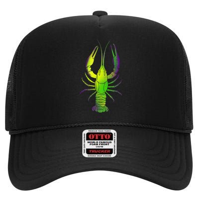 Mardi Gras Crawfish High Crown Mesh Back Trucker Hat