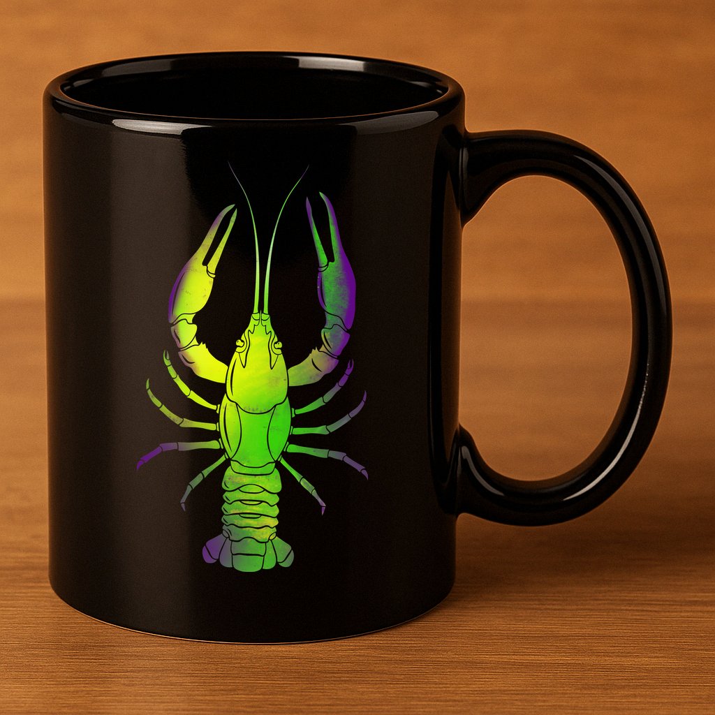 Mardi Gras Crawfish 11oz C Handle Ceramic Mug